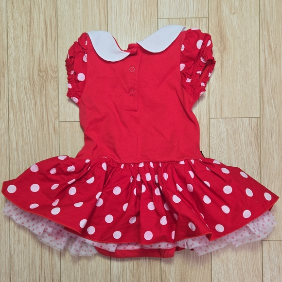 Disney Red Polka Dot Dress with Black Bow - Picture 4 of 6
